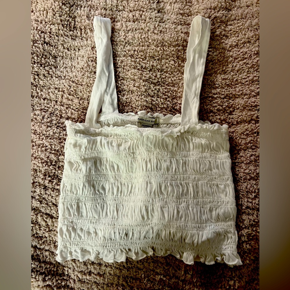 White Ruffled Crop Top